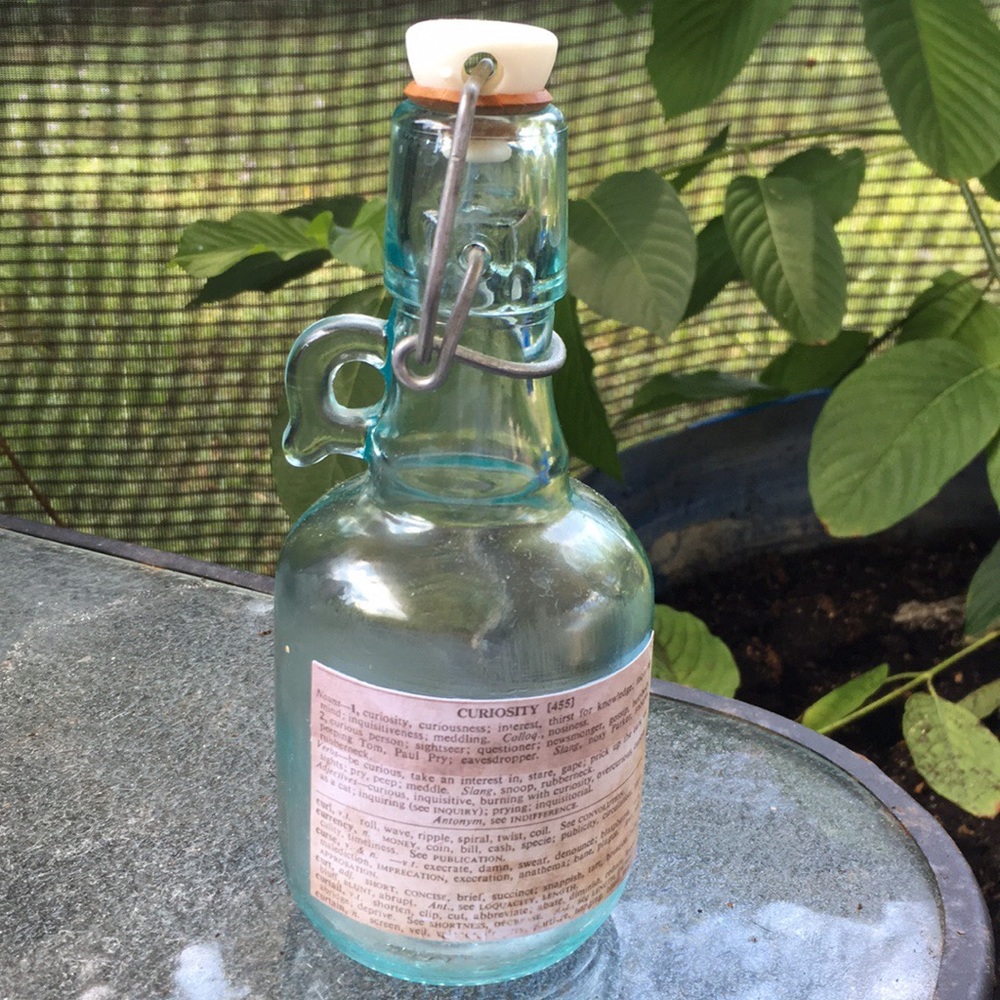Vintage glass bottle / apothecary / Halloween